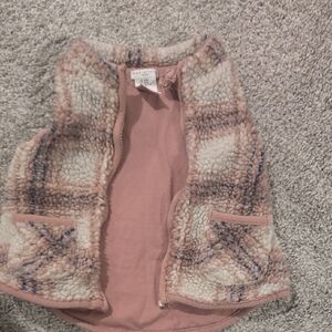 Cozy Pink and Cream Sherpa Vest